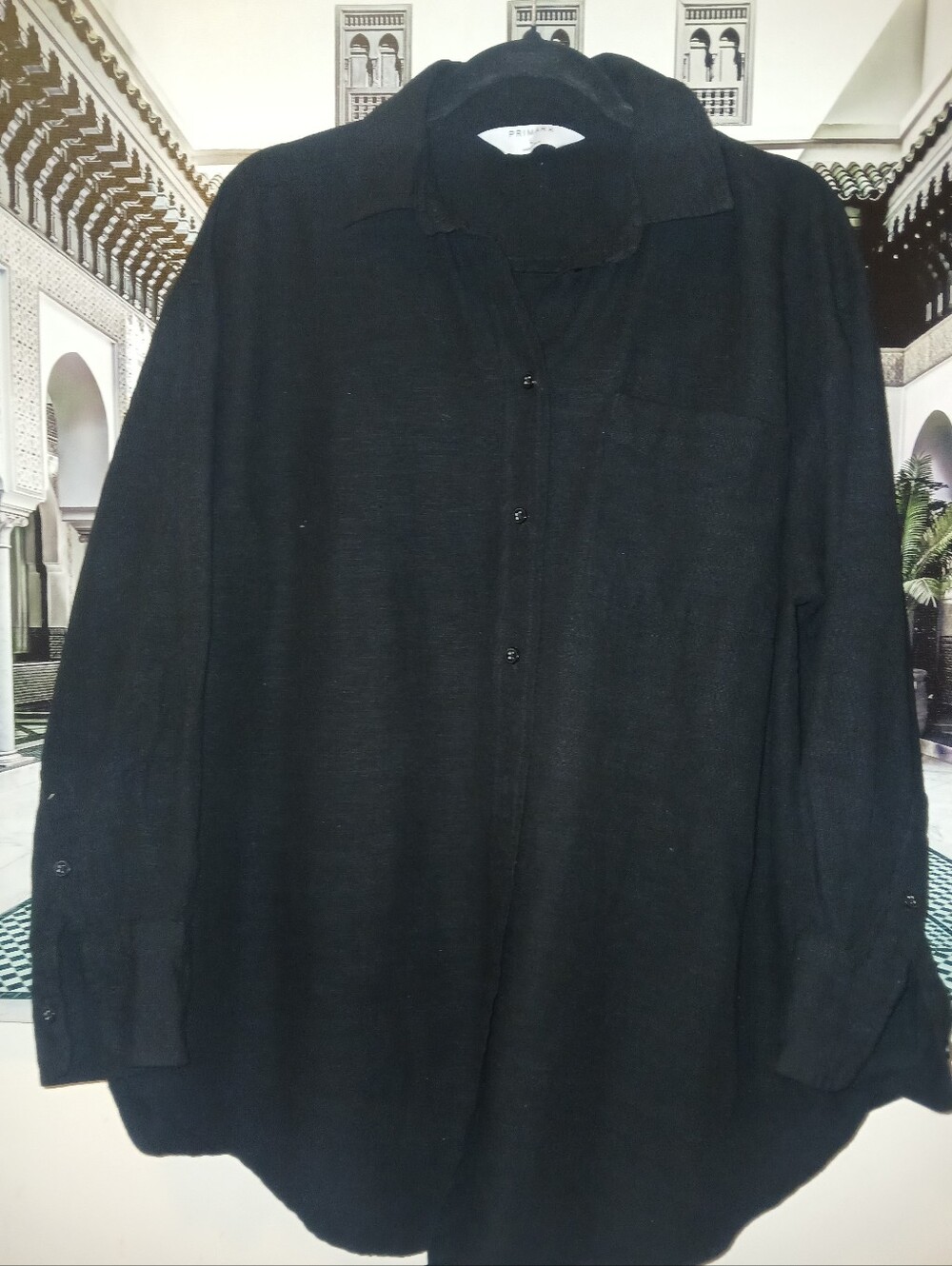 Primark Black Lightweight Button-Up Over Size Shirt /Shacket